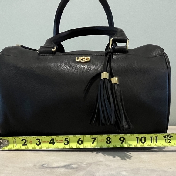Beautiful UGG Pebbled Black Leather Satchel With Goldtone Hardware  NWOT - Picture 15 of 15